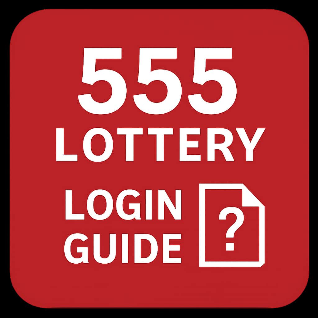 A minimalist badge for the 555 Lottery Login Guide.