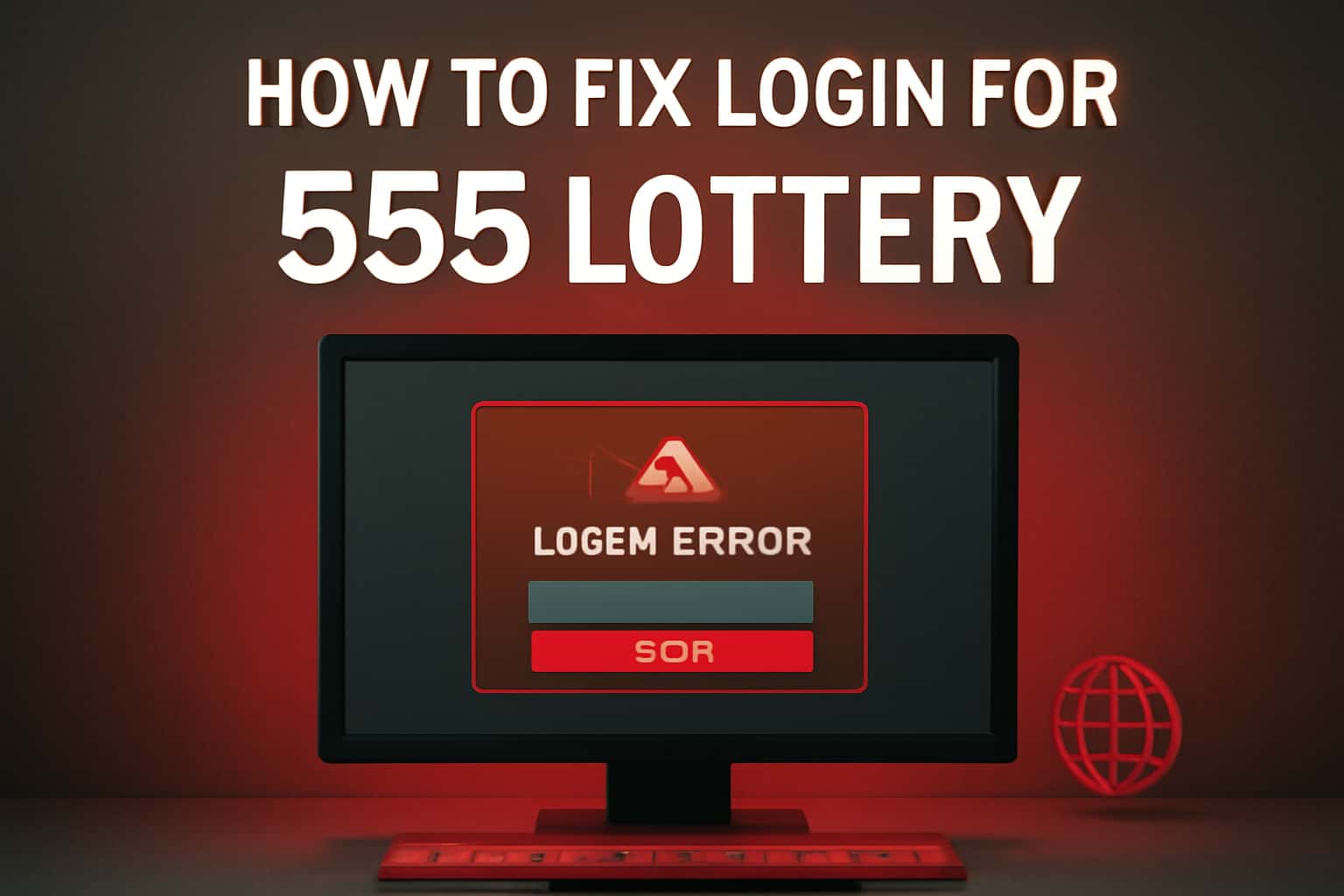 An informative graphic about resolving login issues for the 555 Lottery, featuring the text 'How to Fix Login for 555 Lottery' in a clear and professional design.