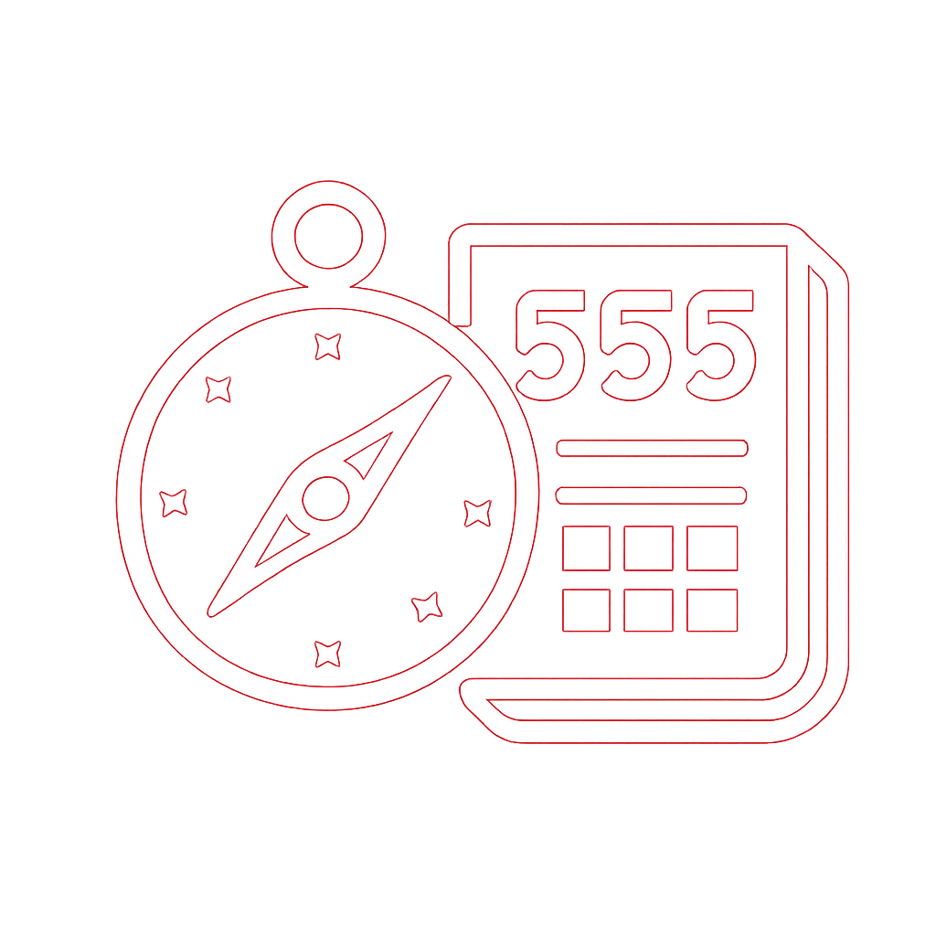 A badge symbolizing the 555 Lottery Application.