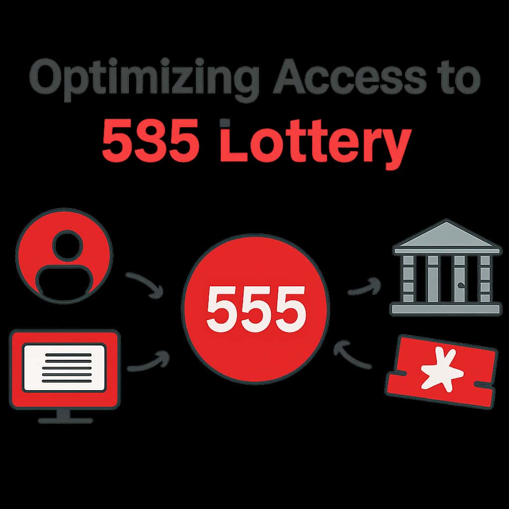 An educational diagram illustrating the steps to optimize access to the 555 Lottery.