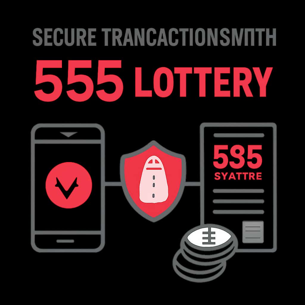 Diagram explaining secure transactions with 555 Lottery